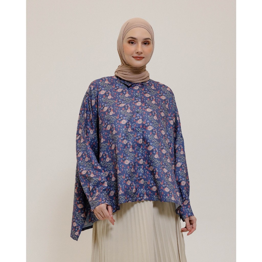 Kemeja Tanaka Navy by Nadjani x Megaiskanti