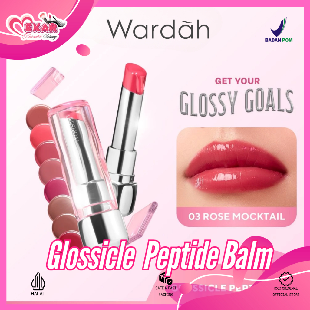 WARDAH Glossicle Peptide Balm | Tinted Lip Balm Wardah  |Lip Balm Wardah Glossicle | Lipstick Wardah