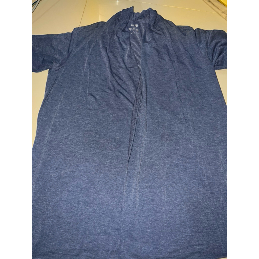 PRELOVED LONG CARDIGAN UNIQLO AIRISM BLUE SIZE S