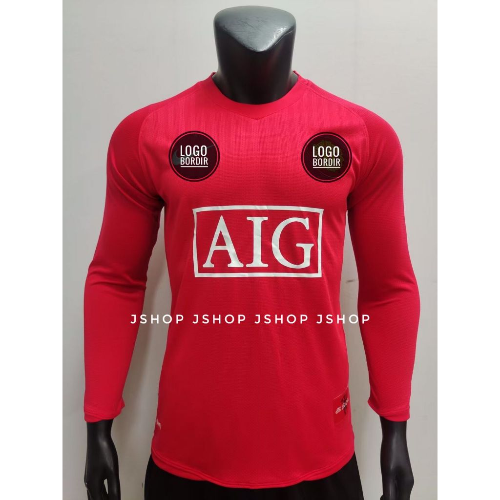LOGO BORDIR LENGAN PANJANG JERSEY RETRO JERSEY BOLA JERSEY EMYU HOME 2008 JERSEY VINTAGE JERSEY BLOK