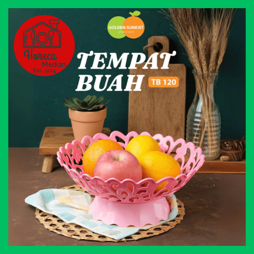 Golden Sunkist Keranjang buah Serbaguna Pink Plastik TB120 / Keranjang Sayur / Tempat buah Golden Le