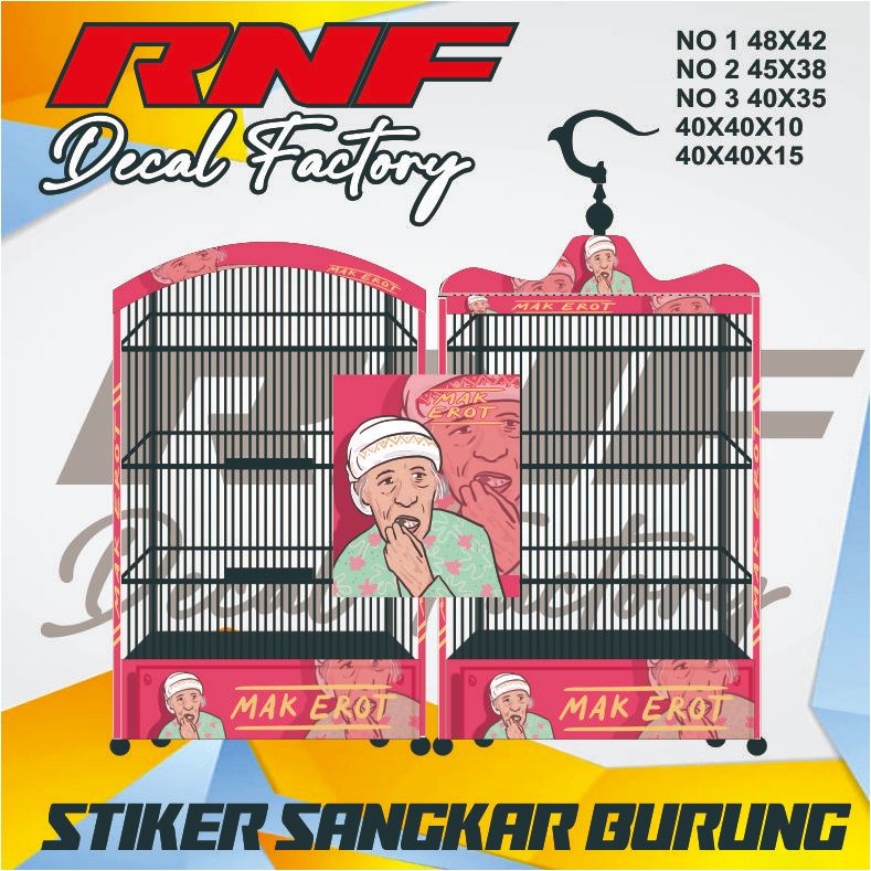 DECAL STIKER SANGKAR BURUNG KEREN MOTIF MAK EROT