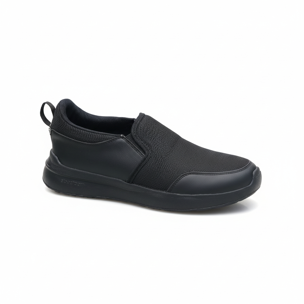 SEPATU SLIP ON SELOP FULL BLACK HITAM  POLOS PRIA UKURAN BESAR JUMBO BIG SIZE 46 47 48 49