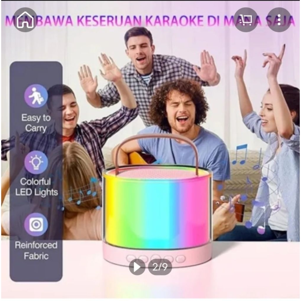 Bluetooth Speaker Mic Karaoke Speaker Portable Bluetooth Led Wireless Karaoke K52-1Mic