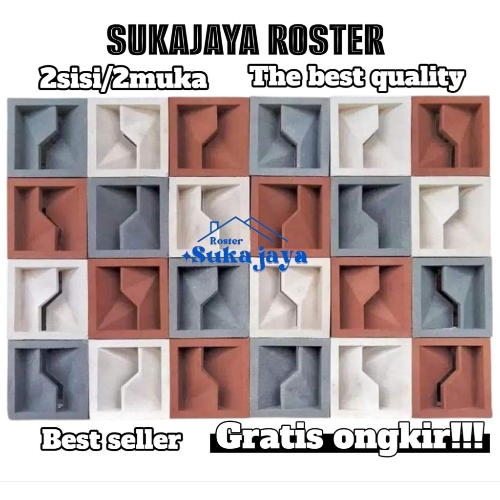 Roster beton minimalis/  2muka/roster anti tampias/roster minimalis/roster beton 2sisi/Roster