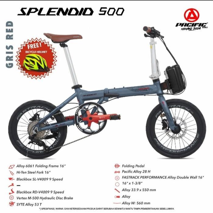 Sepeda Lipat 16 Inch Pacific SPLENDID 500 Original 9 speed rem hidroulic