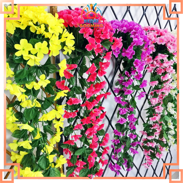 BT03 Bunga Juntai Plastik Dekorasi Bunga Rambat Sintetis Tanaman Hias Gantung Dinding Artificial