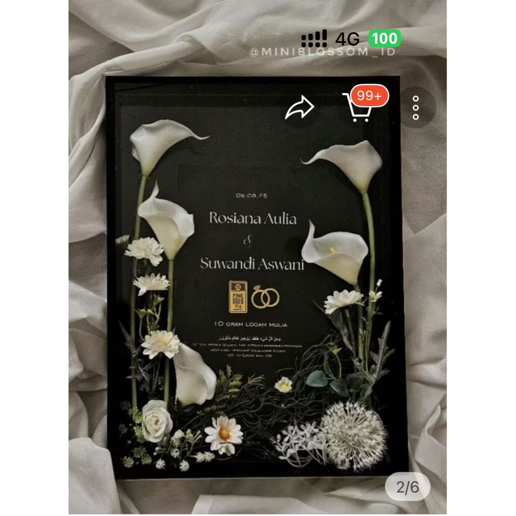 Black frame acrylic mahar