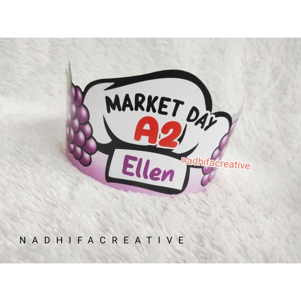Topi Market Day + Nama Anak / IBu