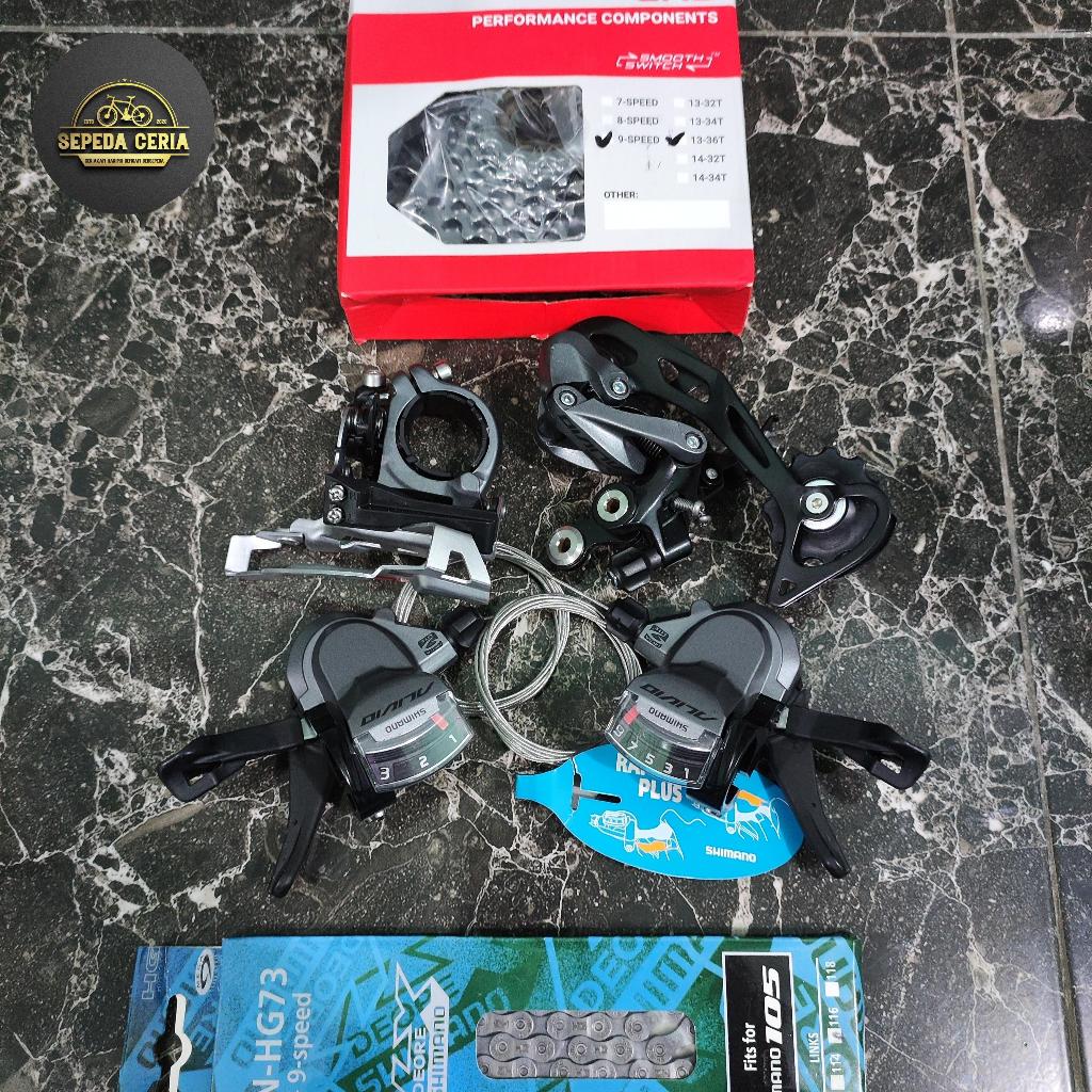 Groupset  Shimano Alivio M4000 3 X 9 Speed Drat Ulir Freewheel MTB Federal Roadbike Minion Commuter 