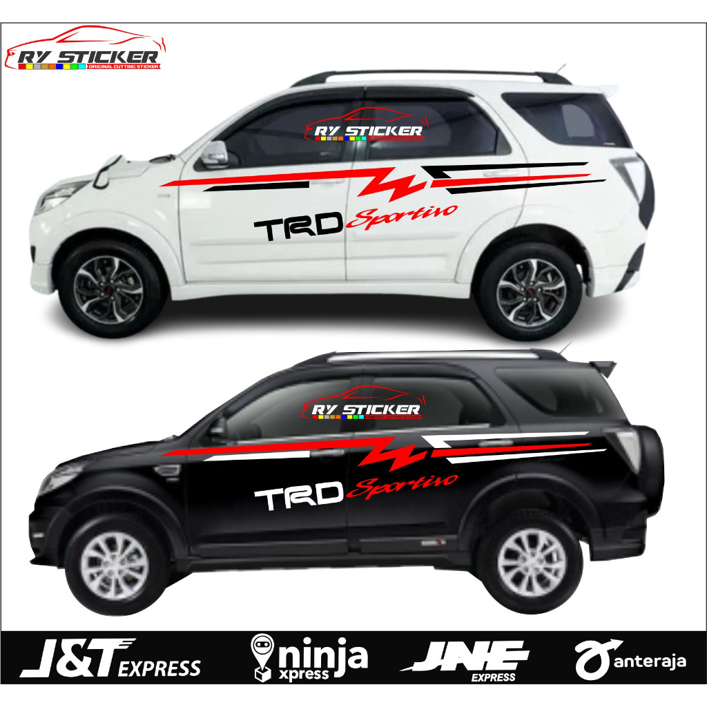 Stiker Striping Mobil RUSH Stiker Cutting RUSH Trd Sportivo Stiker Mobi RUSH Terbaru