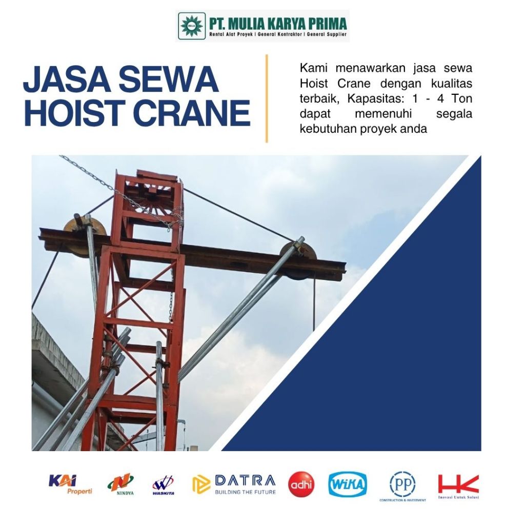 Hoist Crane Jakarta Barat | Rental Hoist Crane Jakarta Barat | Sewa Hoist Crane Proyek Jakarta Barat