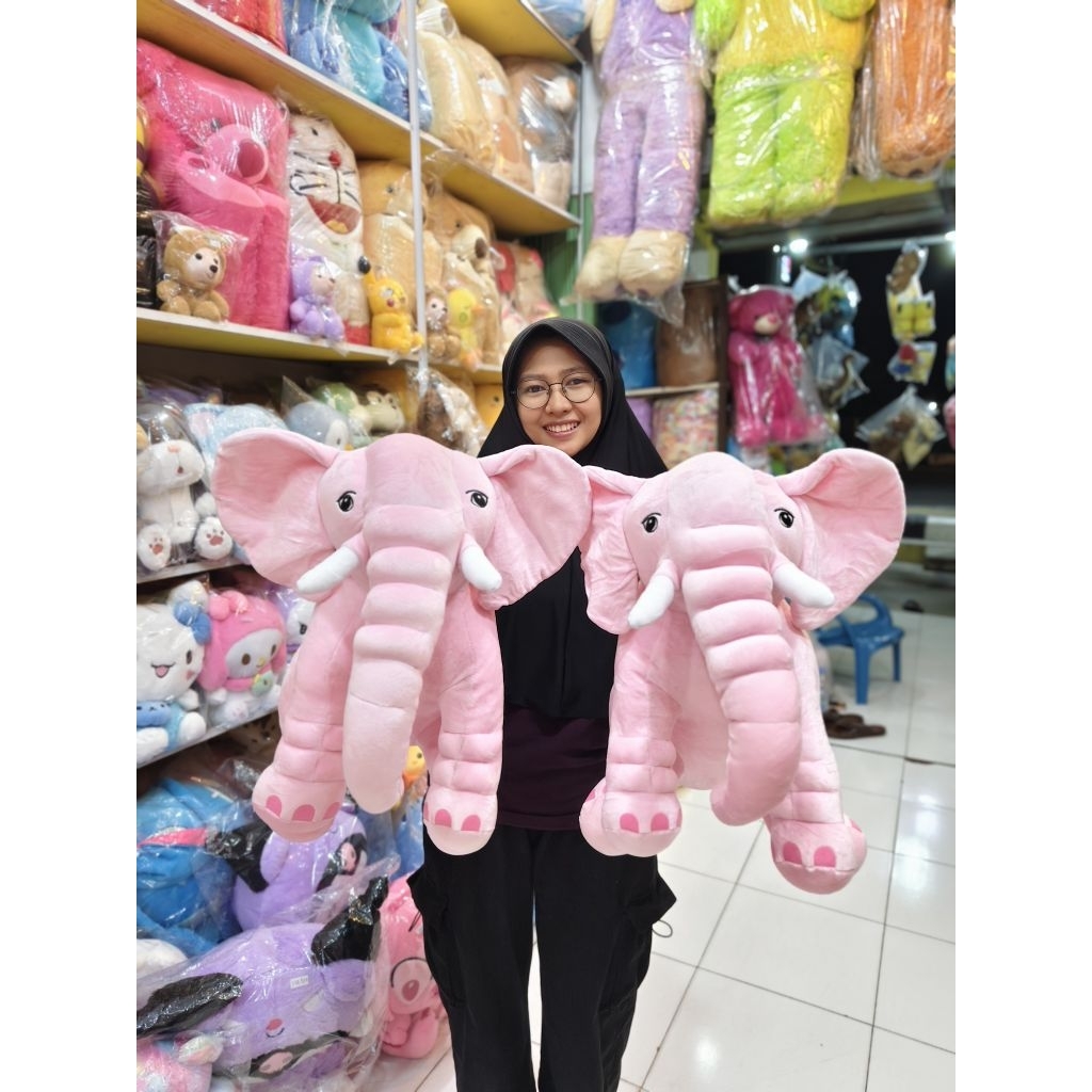 BONEKA GAJAH JUMBO LUCU BONEKA KWALITAS IMPORT  BONEKA GAJAH PINK BONEKA GAJAH LUCU