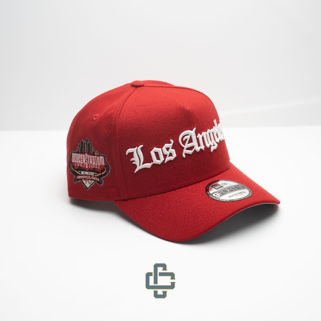 TOPI NEW ERA ORIGINAL 940 A FRAME LOS ANGELES DODGERS LOGO SCRIPT 40 TH RED