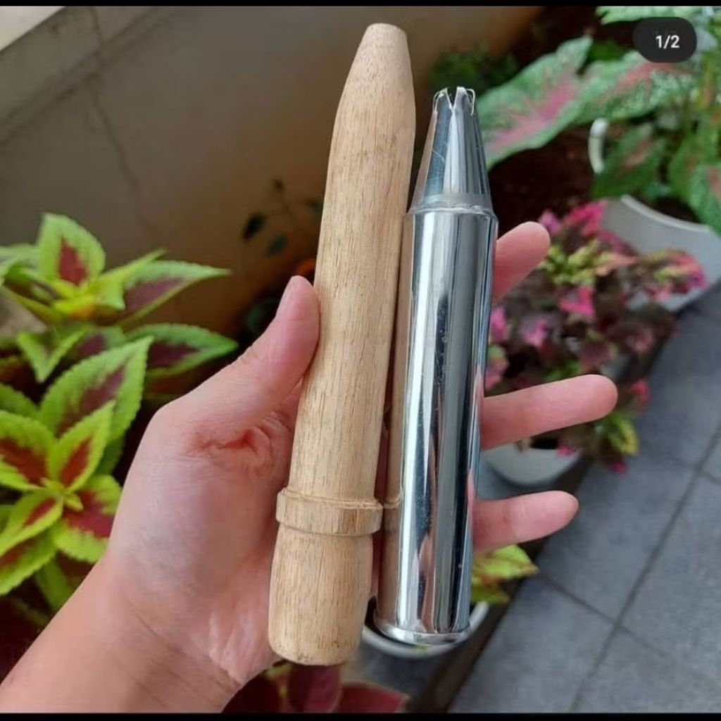 Spuit Dahlia Cetakan Kue Semprit Dorong Bunga Mawar Cetakan Roti Kering Cookies Dorongan Kayu