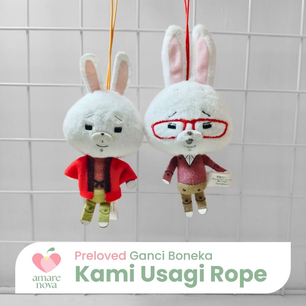 [P] Gantungan Kunci Ganci Boneka Kelinci Kami Usagi Rope Paper Rabbit Satuan