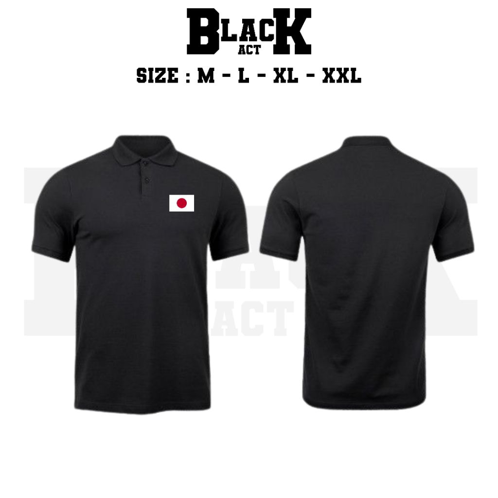 KAOS KERAH JEPANG BENDERA SIMPEL DADA