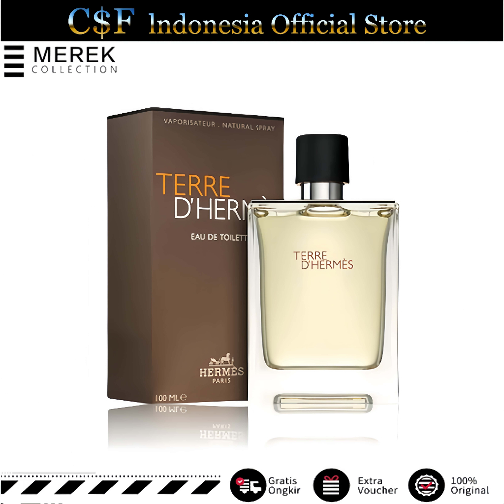 100% Original/Hermes Terre D Hermes Eau De Toilette EDT 100ML Parfum Pria Tahan Lama 24 Jam