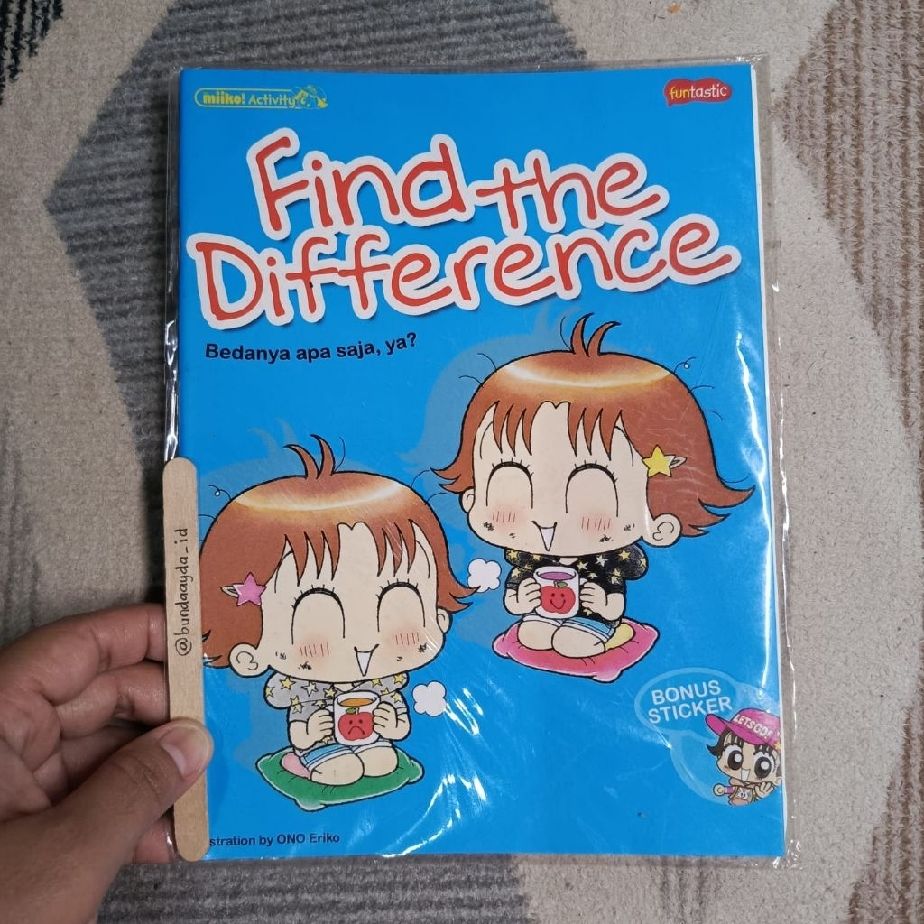 Find the Difference Bedanya Apa Saja? Miiko Activity Bonus Stiker