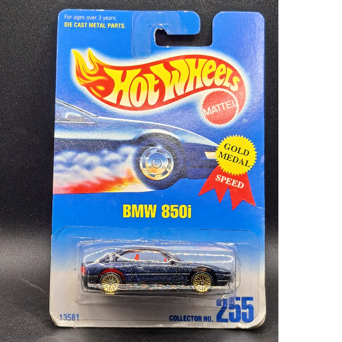 1991 Hot Wheels - BMW 850i - Dark Blue - Gold Medal - Variant Velg - Balap (B10)