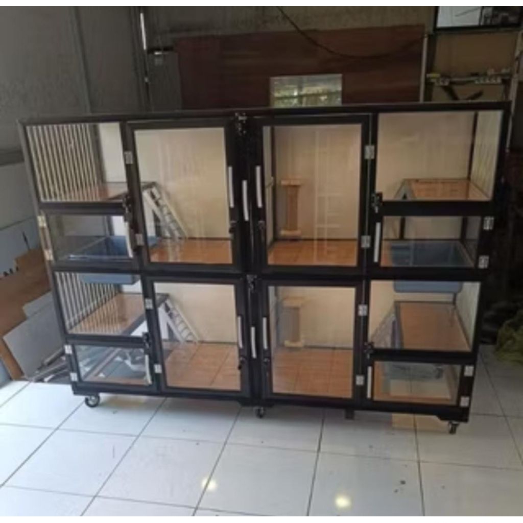 kandang kucing aluminium 4kamar