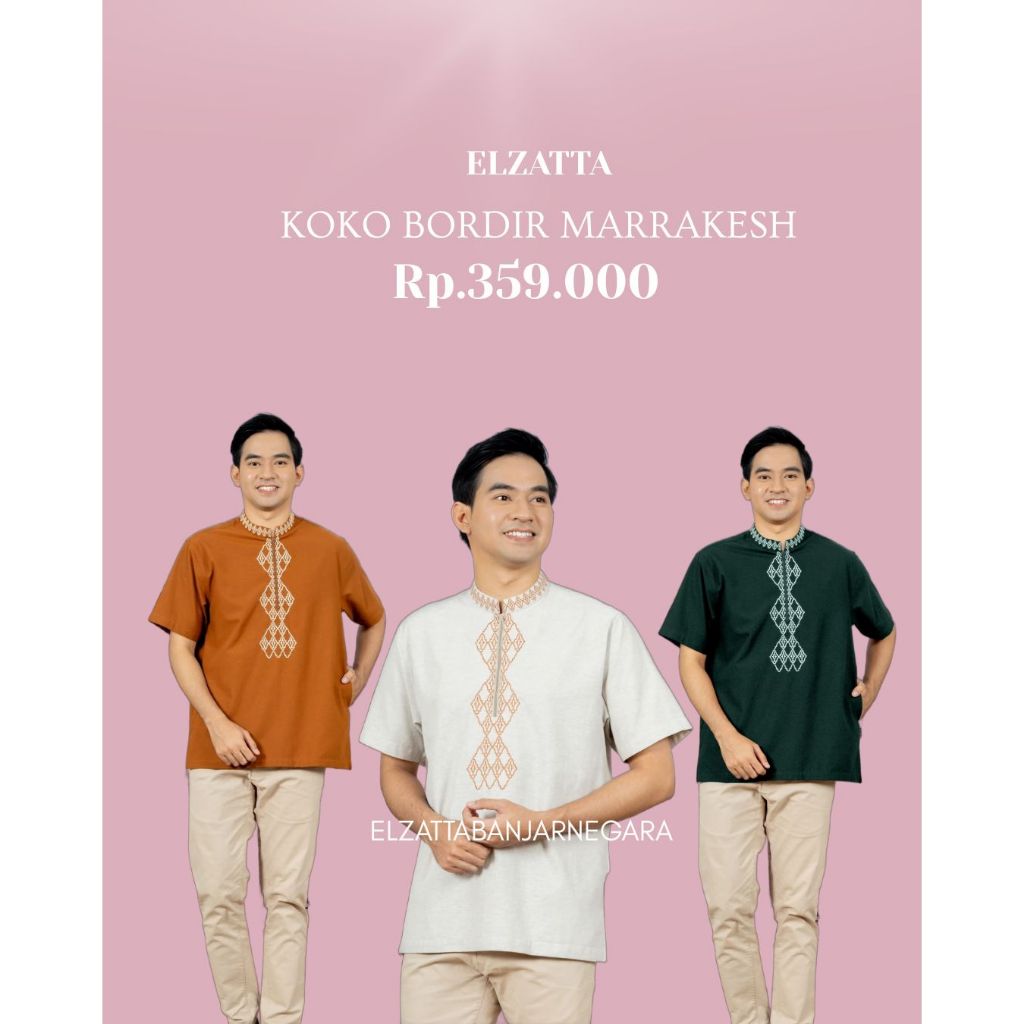 Elzatta Koko Bordir Marrakesh Koko Bahan Katun Resleting Depan Nyaman Digunakan
