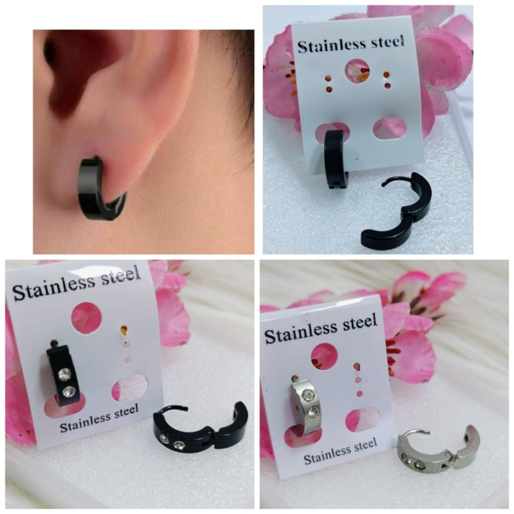 ANTING TITANIUM PRIA DAN WANITA TINDIK HITAM