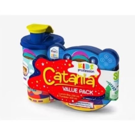 KOTAK MAKAN ANAK + BOTOL MINUM CATANIA | KOTAK MAKAN SET HAMPERS ULANG TAHUN | LUNCH BOX SET TEBAL I