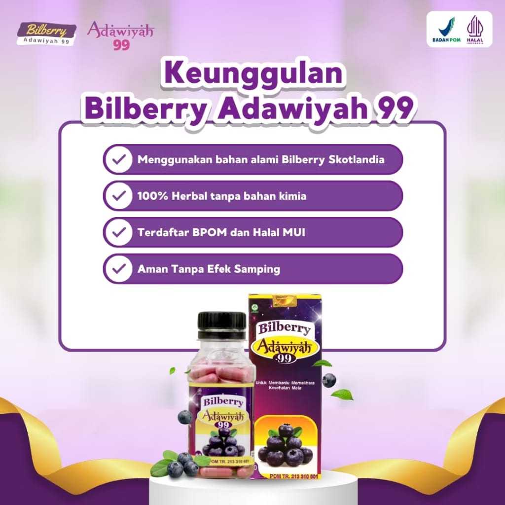 Bilberry Adawiyah99 Kapsul Mata Berair Perih Kering Kesat / Bilberry Adawiyah 99 Original 100%