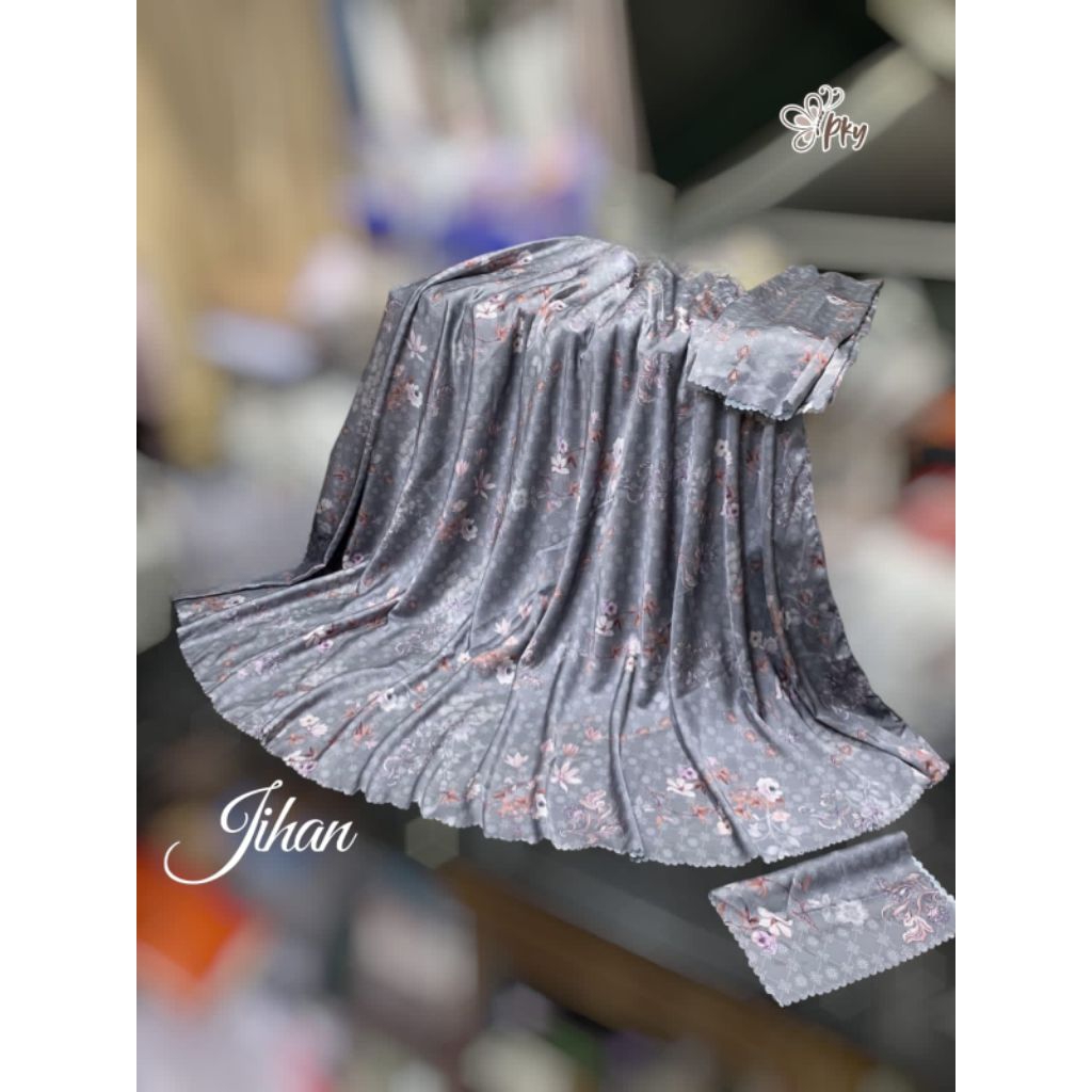 MUKENA JIHAN  MUKENA ARMANI SILK RESLETING DAGU DAN FREE TAS JUMBO