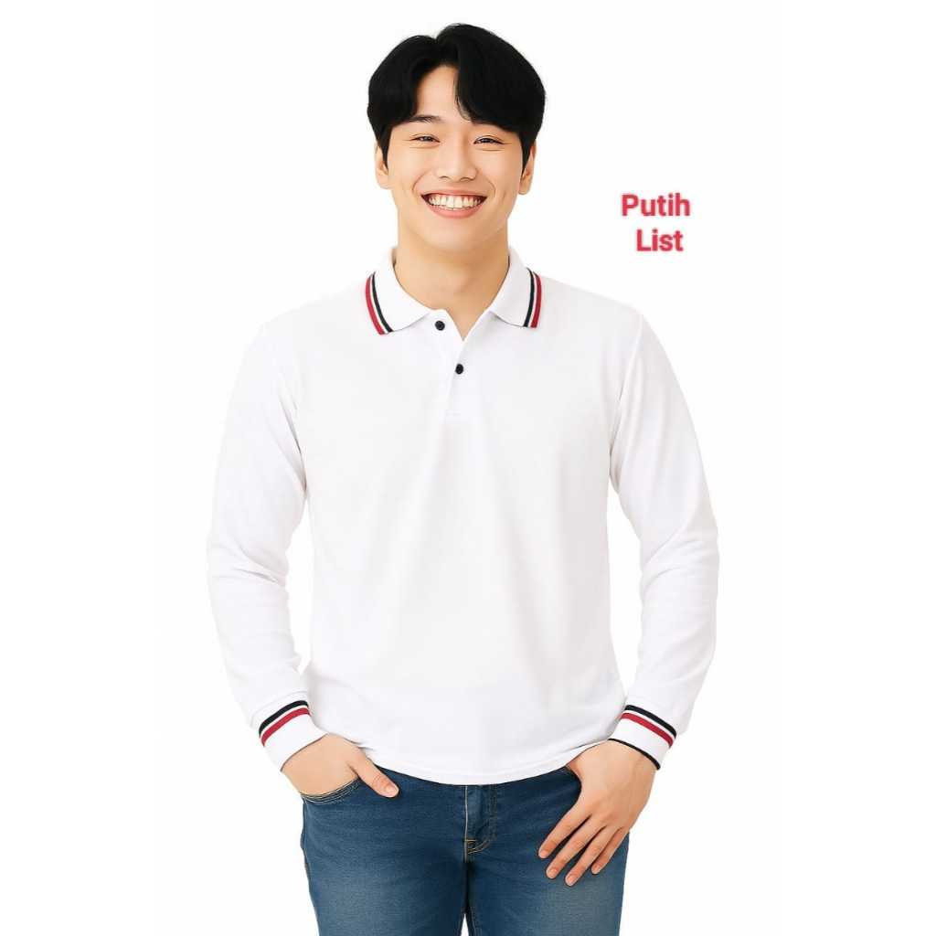 Kaos Kerah Panjang  FO LIST WARNA  / Kaos Kerah FO Lengan Panjang - Kaos Kerah Unisex – kaos kerah p