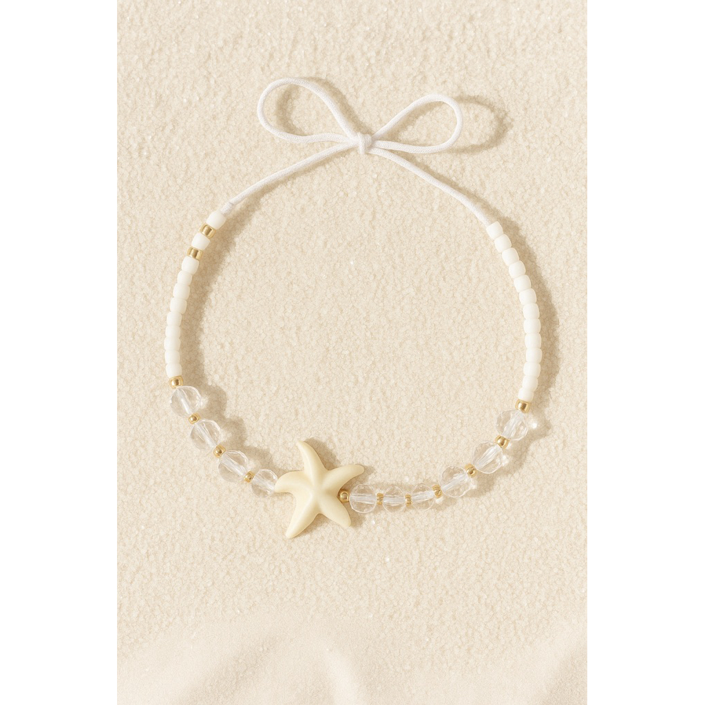 GELANG SIMPLE | GELANG BOHEMIAN STARFISH MANIK KRISTAL | GELANG KERANG LUCU | GELANG TANGAN TALI BEN