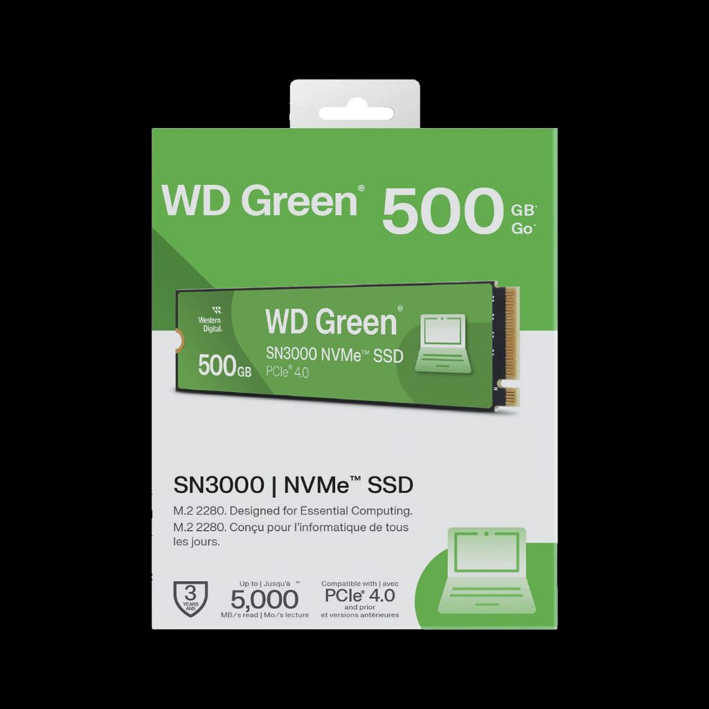 WD SSD Green SN3000 NVMe M.2 2280 SSD Internal 500GB PCIe Gen 4 x4