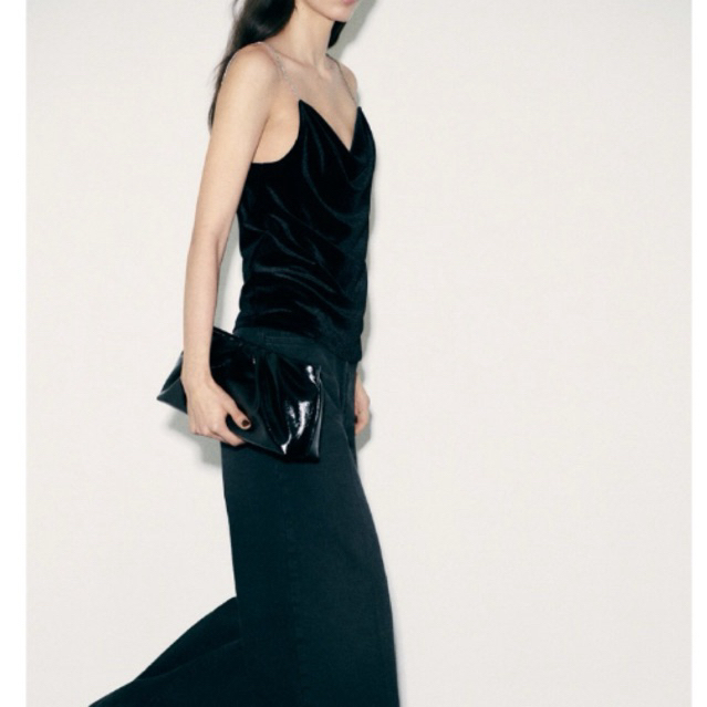 Preloved Mango Quilted Black Clutch Bag