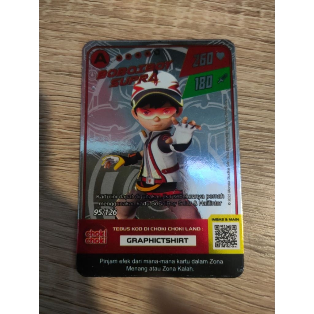 Galaxy card monza/kartu choki choki boboiboy supra