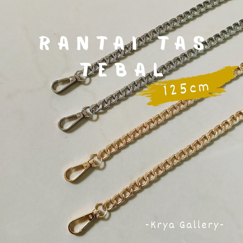 Rantai Tali Tas Tebal | Panjang 125cm | Silver dan Gold