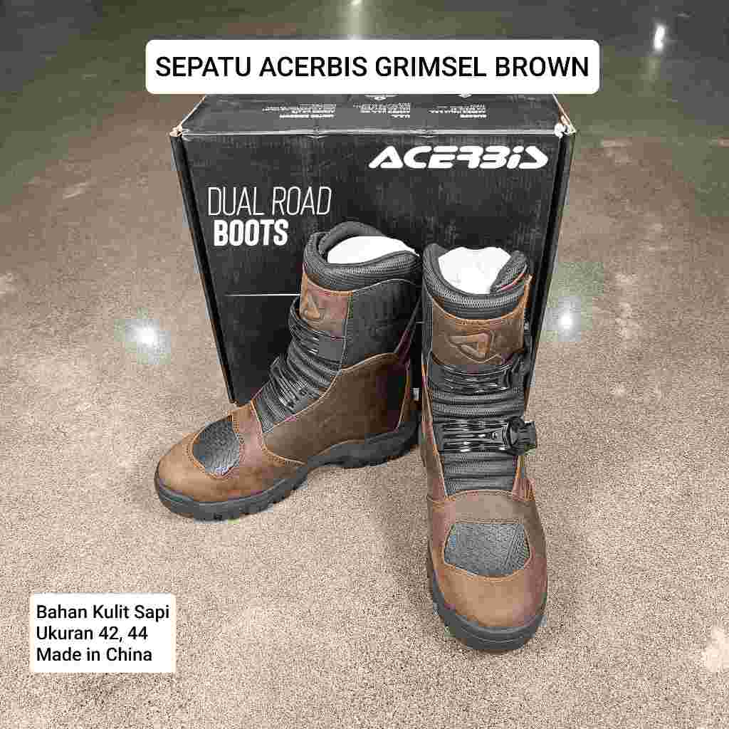 SEPATU DUAL ROAD BOOTS ACERBIS GRIMSEL BROWN SEPATU TRAIL PRIA WANITA UKURAN 42; 44