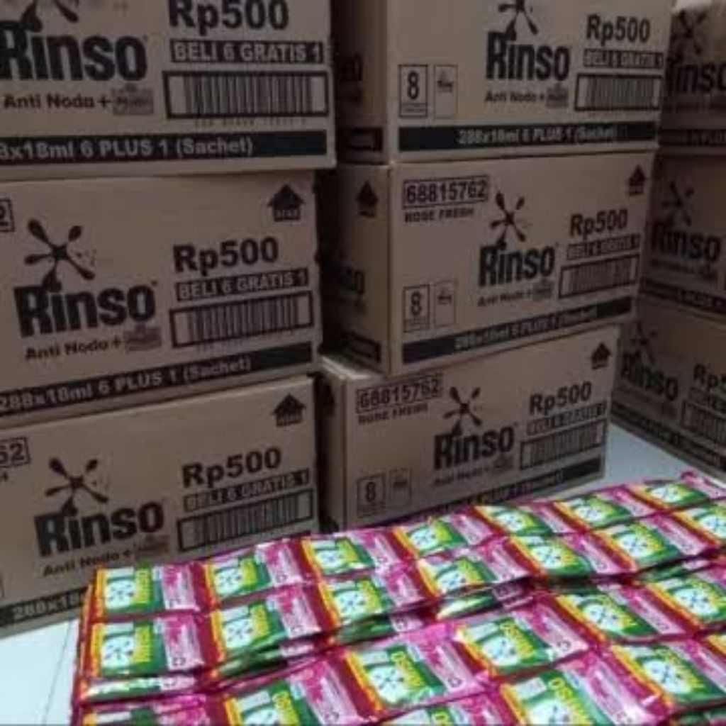 1 Dus isi 104 sachet rinso cair kemasan rp.500-an / deterjen cair