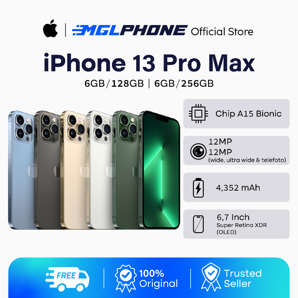 IP 13 PRO MAX 256GB/128GB SECOND FULLSET EX INTER BERGARANSI