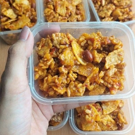 KERING TEMPE PEDAS MANIS MIX KENTANG KACANG KEMASAN KECIL / TEMPE OREK PEDAS MANIS FRESH
