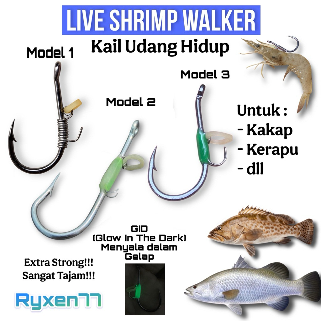 PROMO TOKO BARU (ISI 5) Mata kail pancing untuk udang hidup mancing di laut dan sungai muara udang t