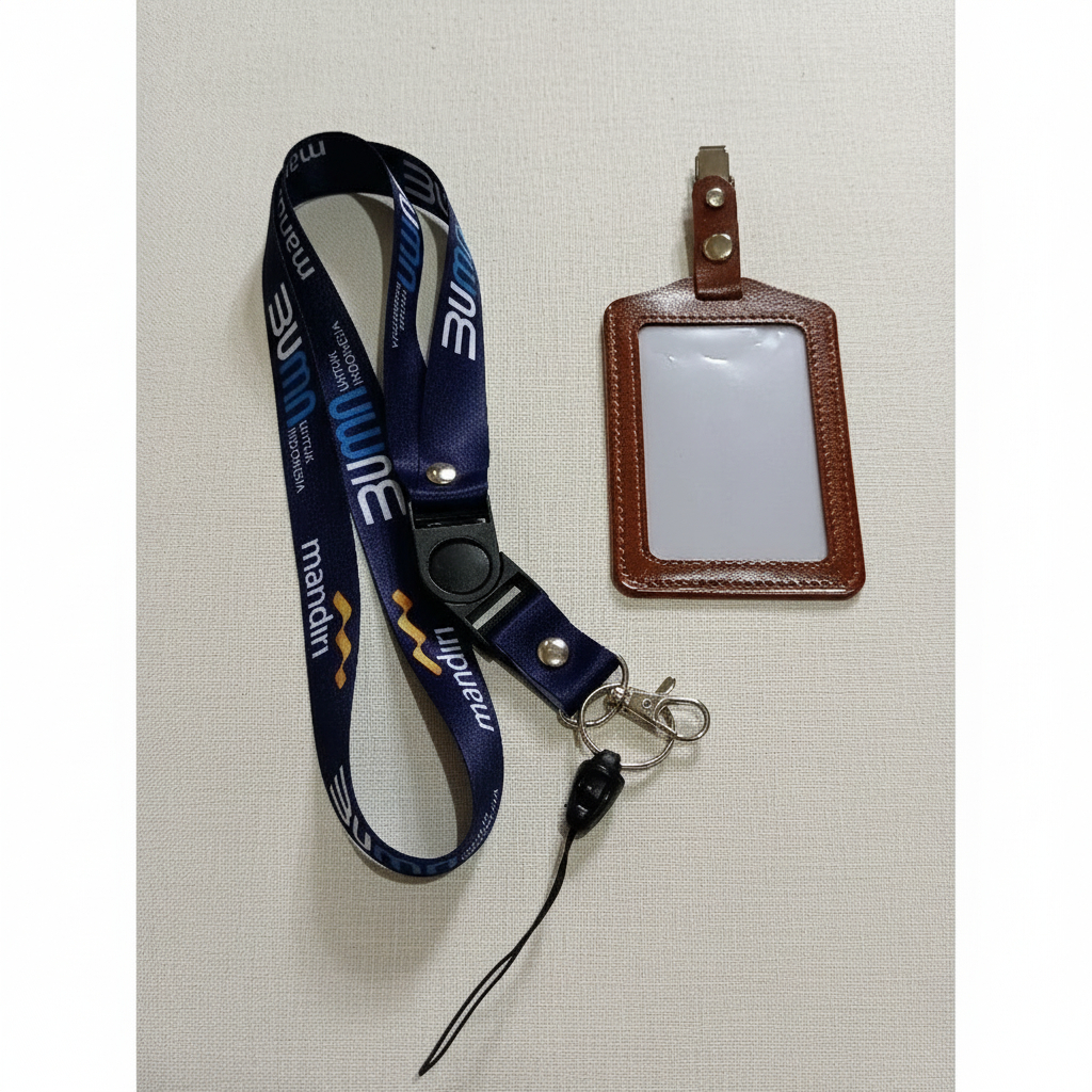 Lanyard Tali id card Mandiri BUMN TERBARU Lanyard Printing SATUAN