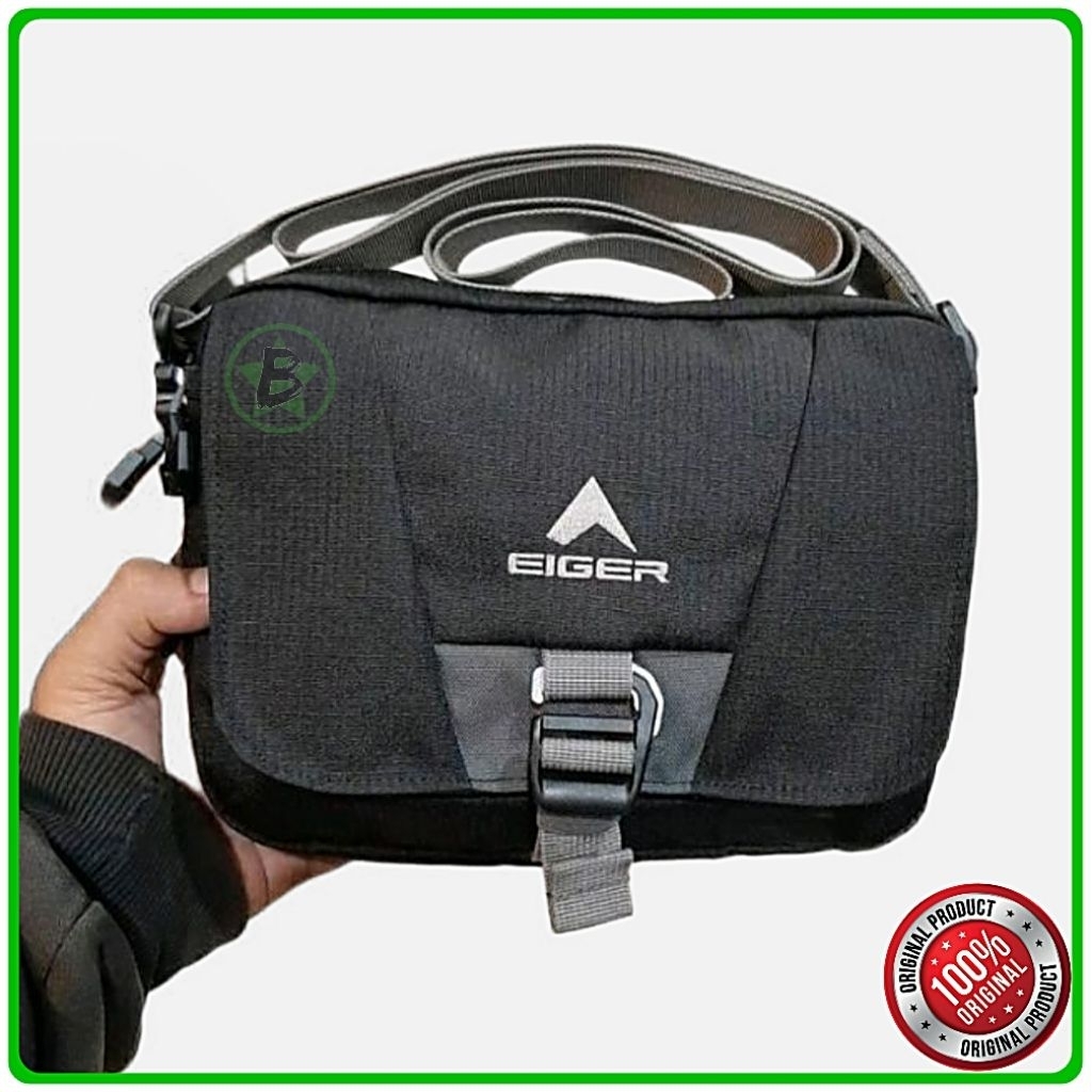Tas Slempang Eiger Green Ascent Black Grey Original 100%