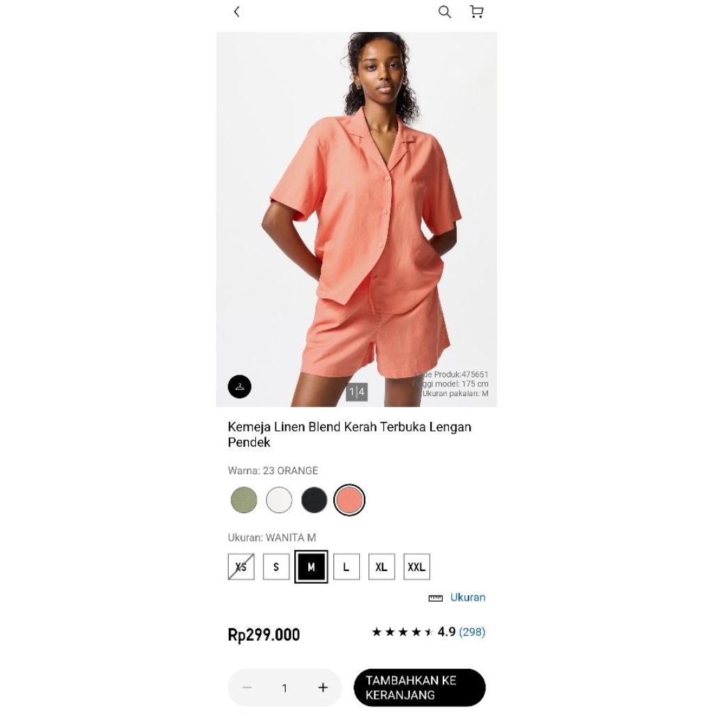 UNIQLO || Kemeja wanita lengan pendek