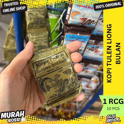 Kopi Tulen Cap Liong Bulan / Liong Naga – Kopi Hitam Asli Tanpa Gula 10 Sachet 1rcg