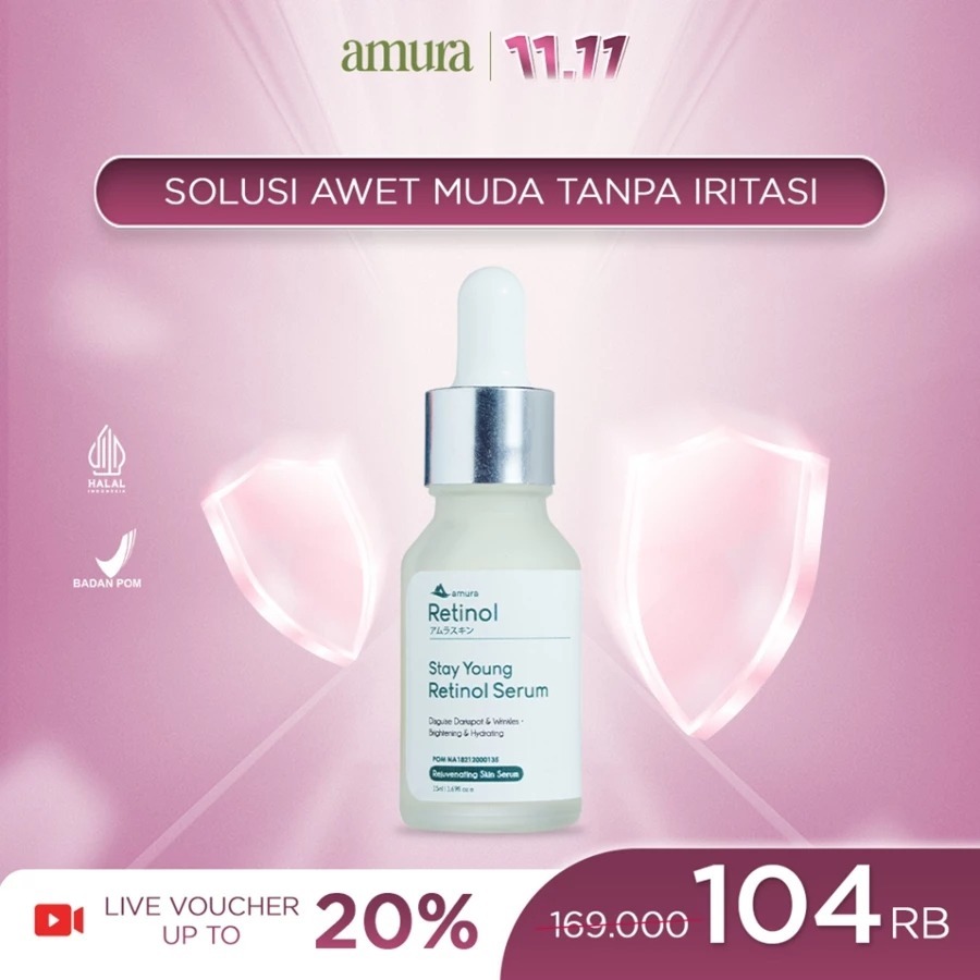 Amura Retinol Serum 15ml Anti-Aging Brightening Serum Wajah Skincare Amura