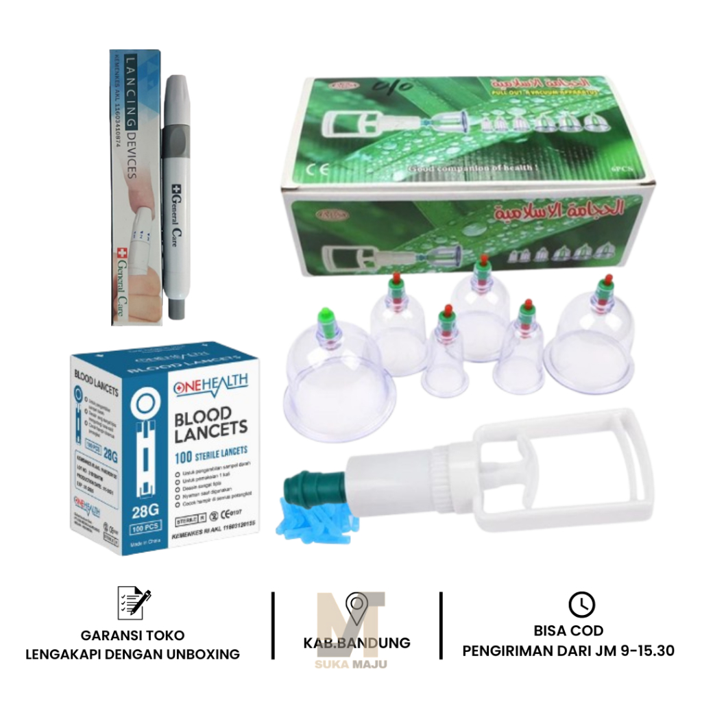 alat bekam 6 tabung lengkap jarum dan pen bekam