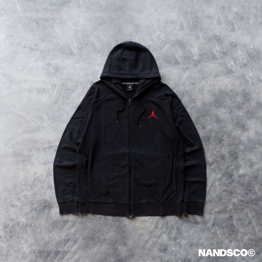 NIKE x AIR JORDAN Jumpman Logo Zipper Hoodie - Black