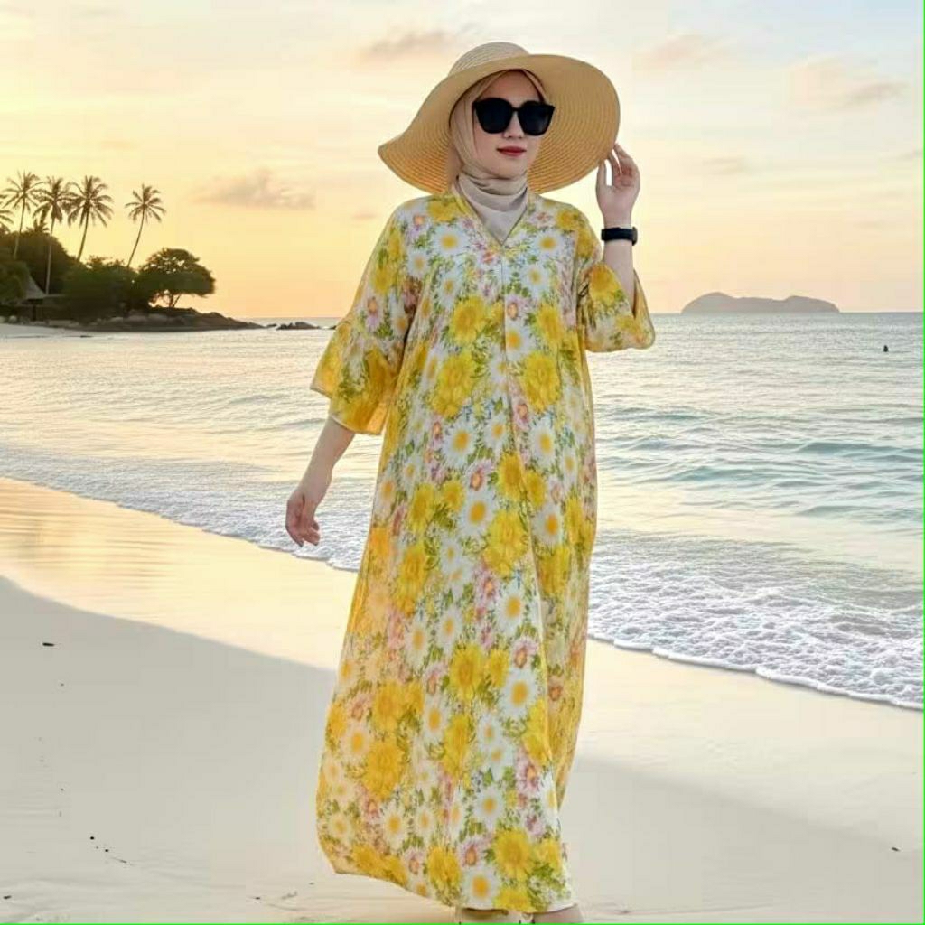 Yuri daster kekinian 2025 motif bunga viral busui