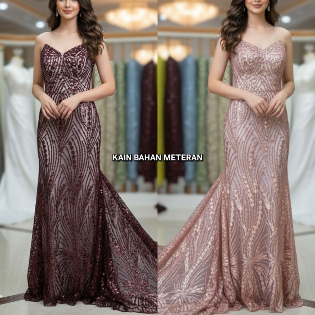 (COD)Kain tile payet spaingle korea / Kain tile payet spaingle halus / Kain tile kebaya wanita